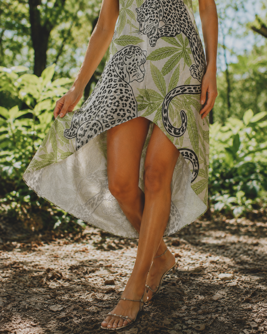 Leopard High-Low Hem Dress Artsadd