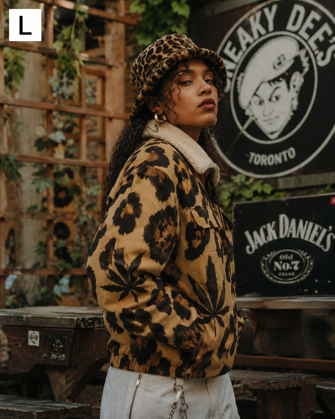 Leopard Patch Pocket Fleece Jacket Artsadd