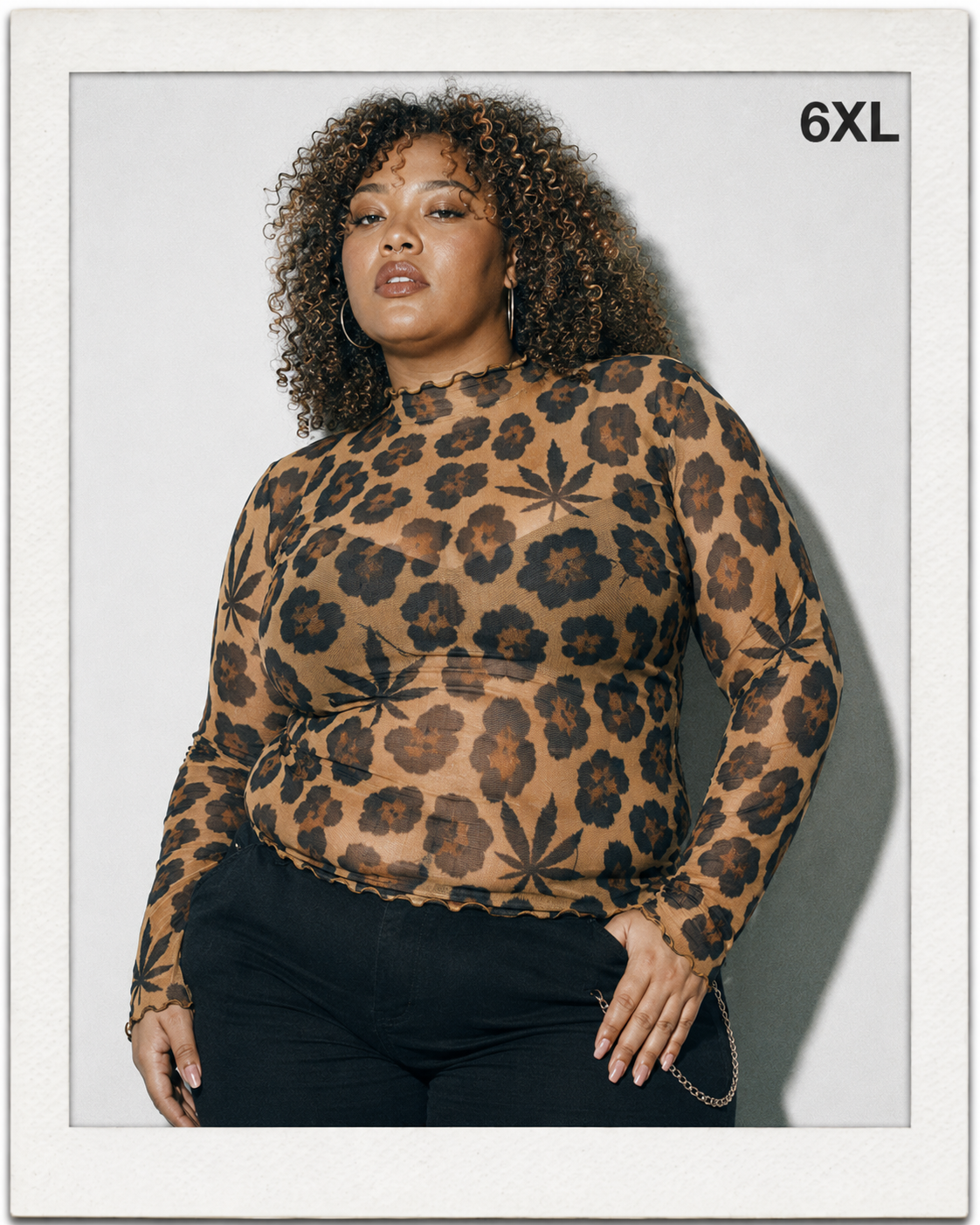 Leopard Mesh Top Yoycol