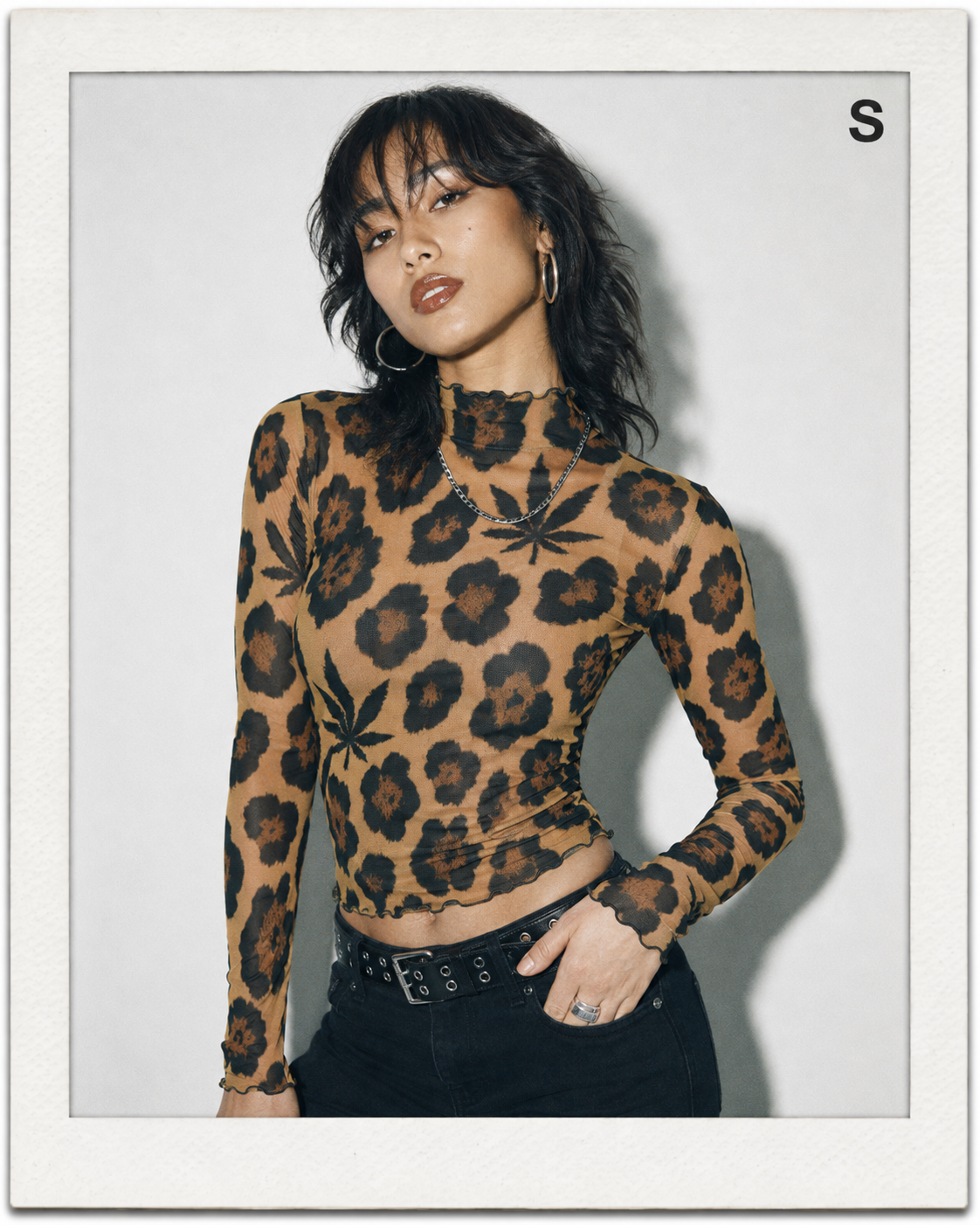 Leopard Mesh Top Yoycol