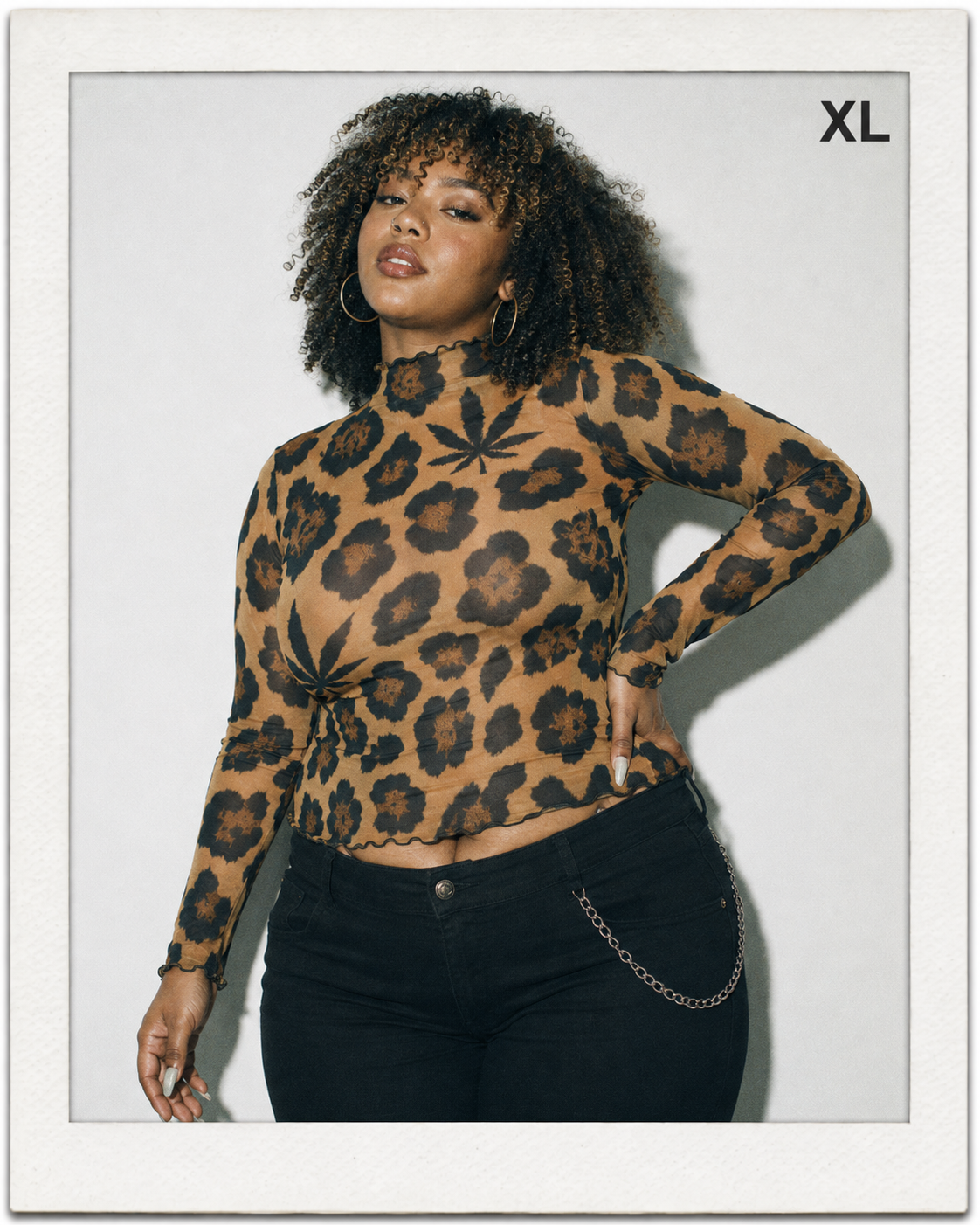 Leopard Mesh Top Yoycol