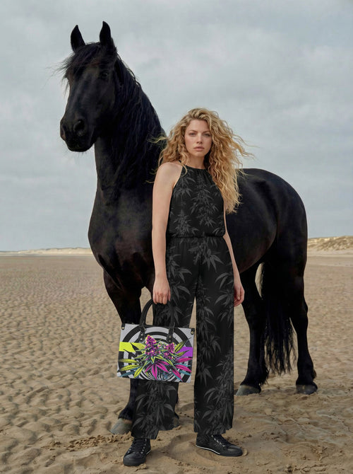 Black Widow Wide-Leg Pants Artsadd