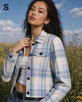 Sunday Sesh Cropped Plaid Fall Jacket Artsadd