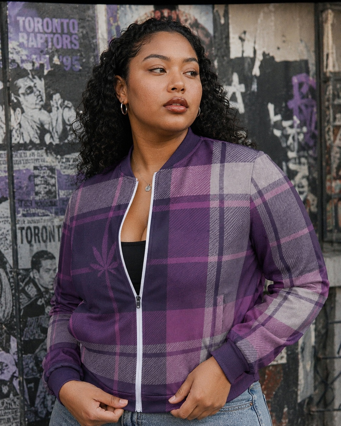 Smoked Tartan zip jacket - Purple Artsadd