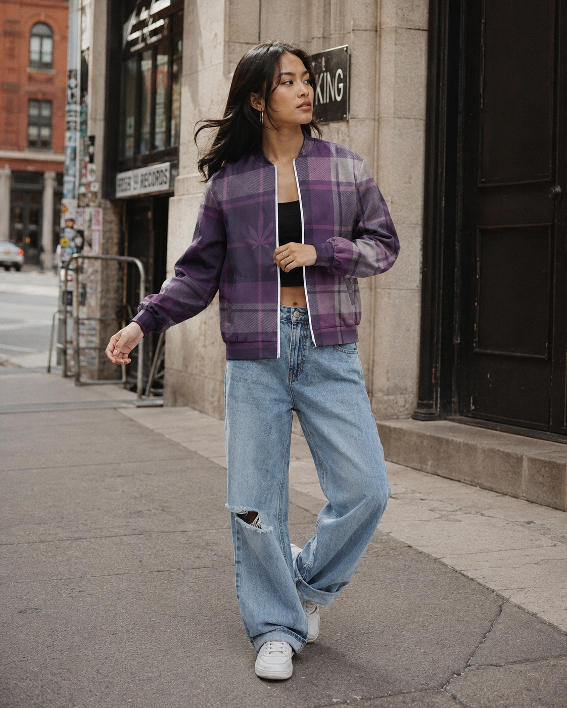 Smoked Tartan zip jacket - Purple Artsadd