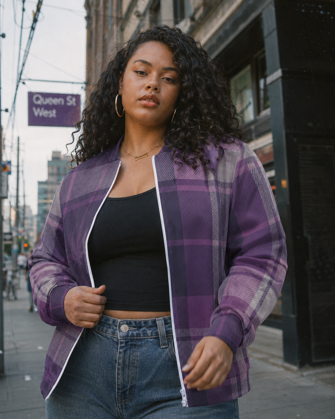Smoked Tartan zip jacket - Purple Artsadd