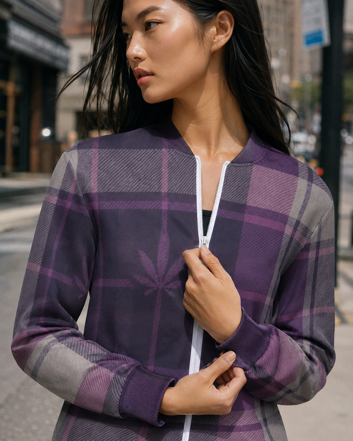 Smoked Tartan zip jacket - Purple Artsadd