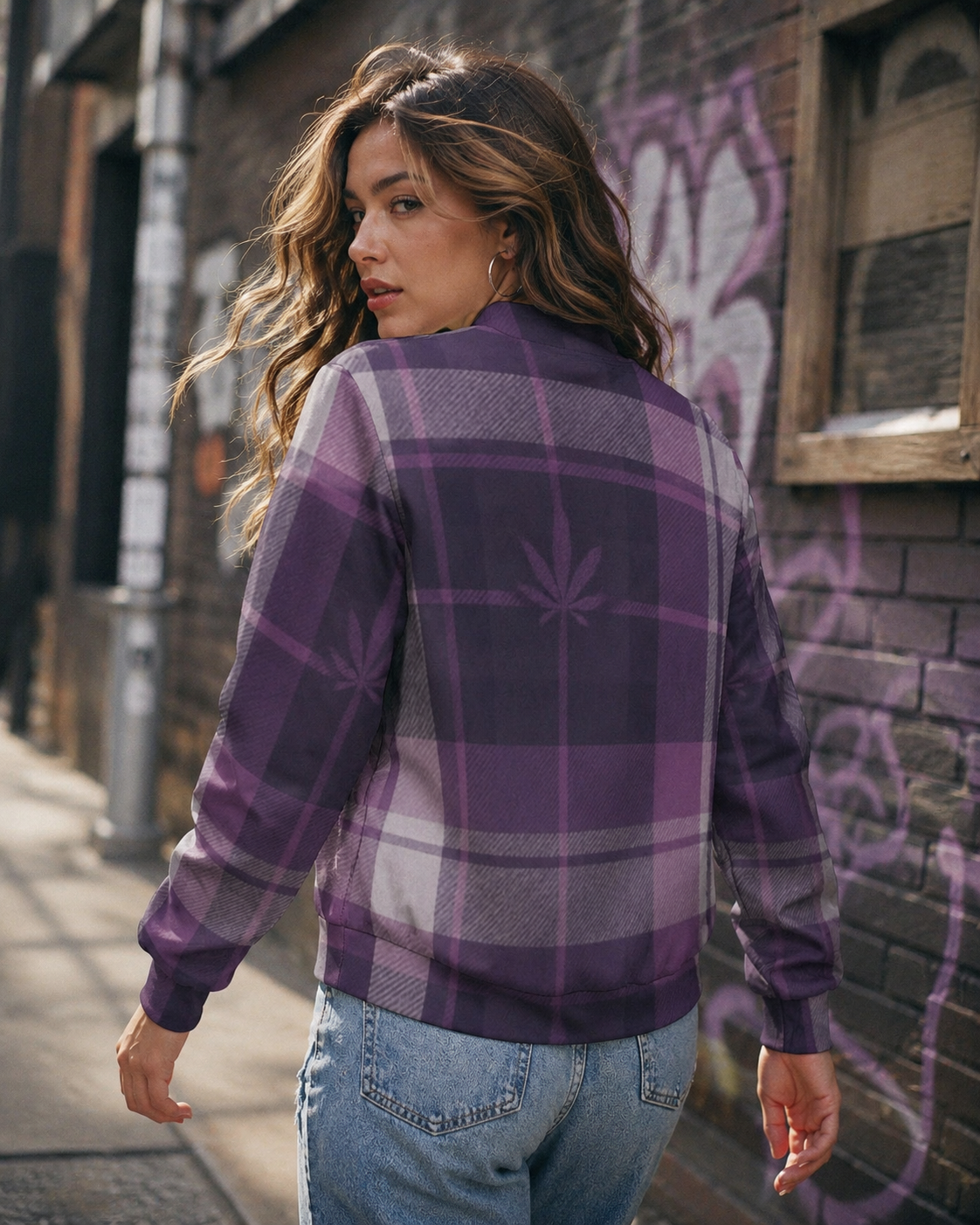 Smoked Tartan zip jacket - Purple Artsadd