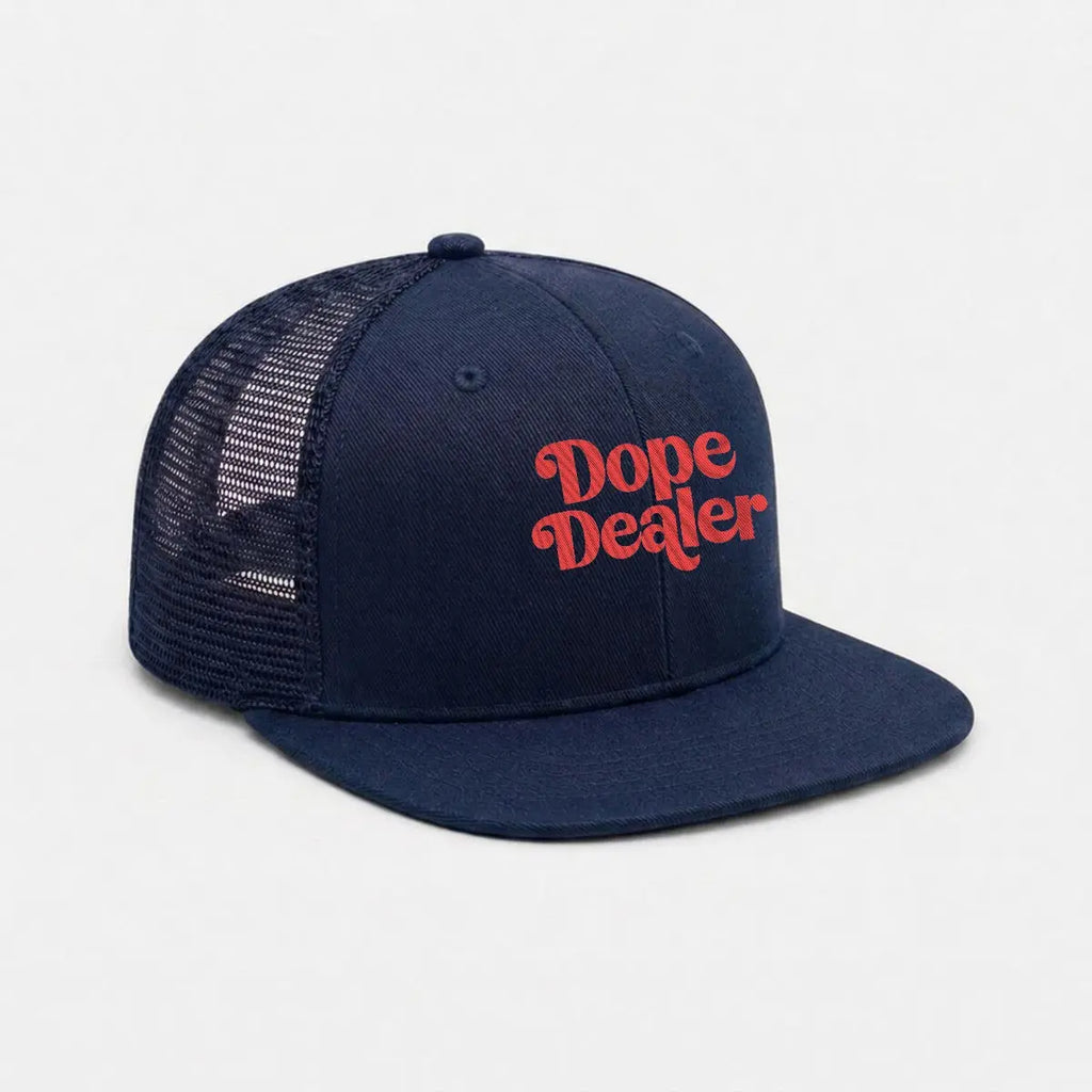 Embroidery Flat-Brim Mesh Cap Yoycol