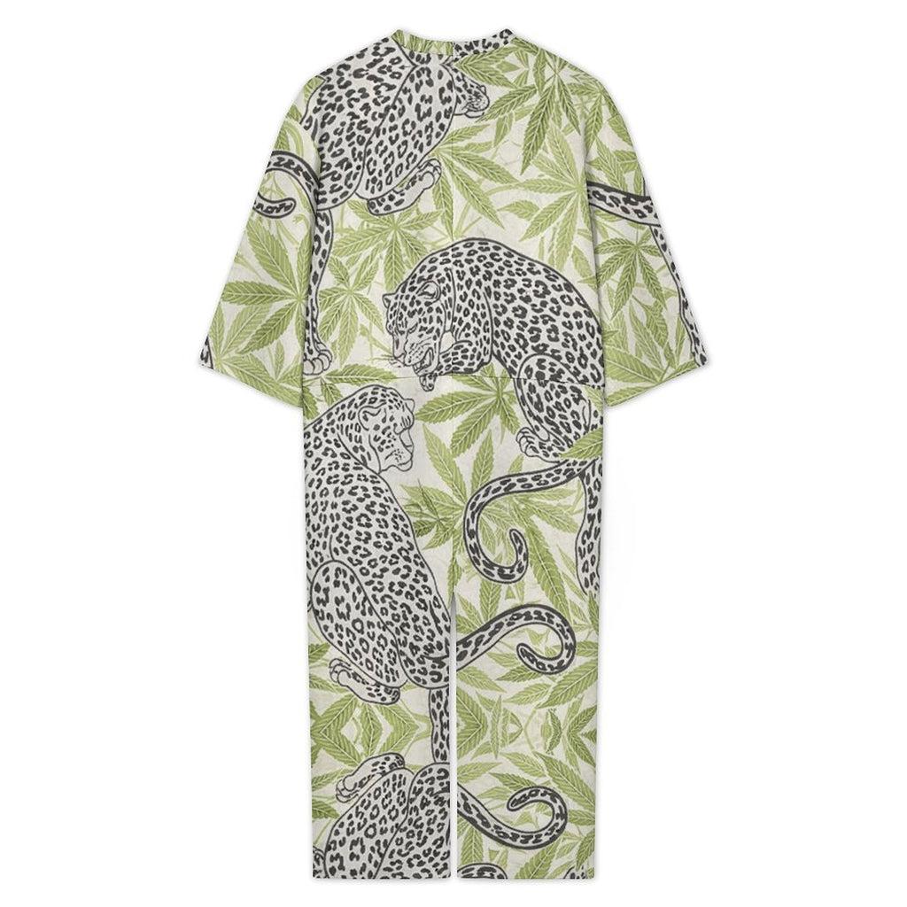 Leopard 3/4 Sleeve Jumpsuit