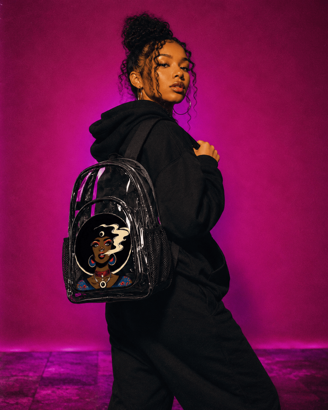 Afro Jane Clear Backpack Artsadd