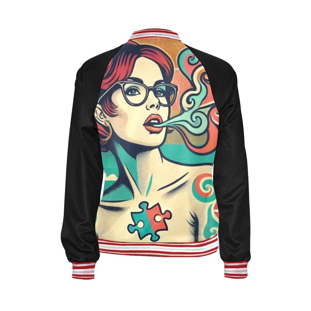 Wasaga Roxy Bomber All Over Print Bomber Jacket for Women (H21)