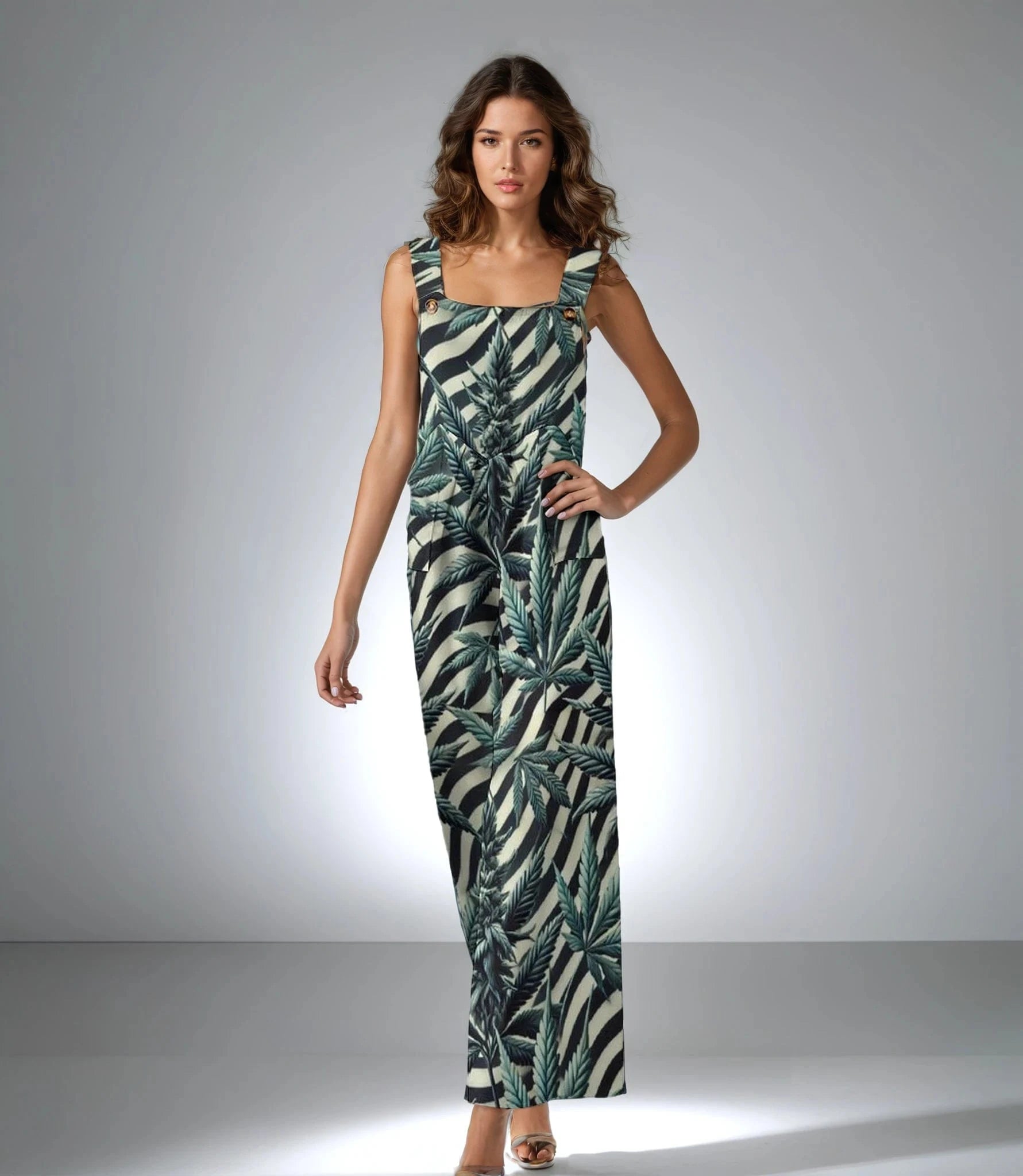 Stripes & Buds Zabra Jumper white S All Over Print Short Jumpsuit (Sets 04)