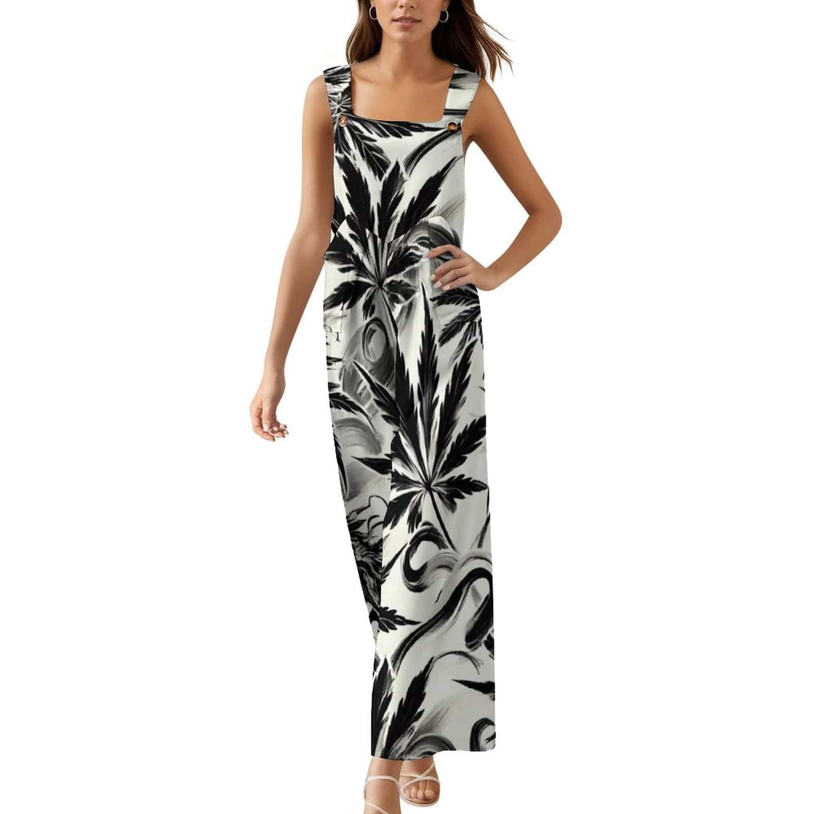 White Widow Jumpsuit white All Over Print Short Jumpsuit (Sets 04)