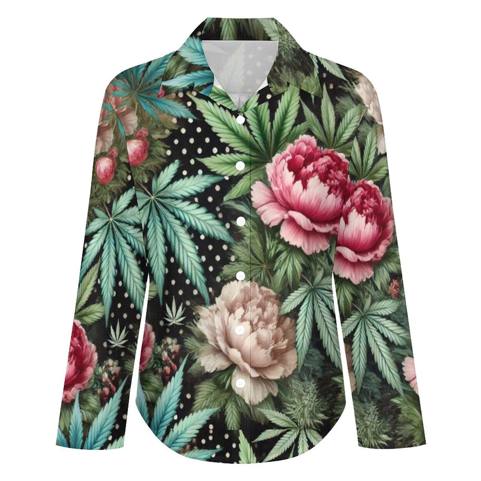 Peony & Pot Long Sleeve Blouse blouse