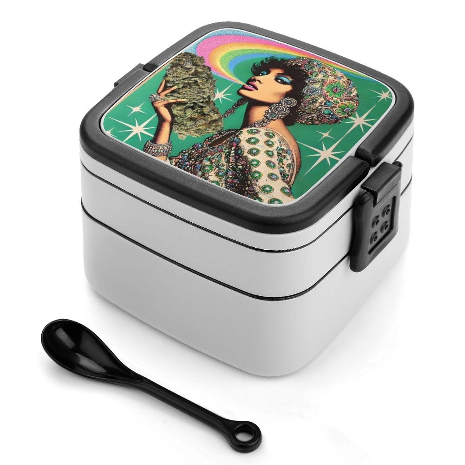 Dope Bento box Boujie Bento Box Double Layer Bento Box black One size