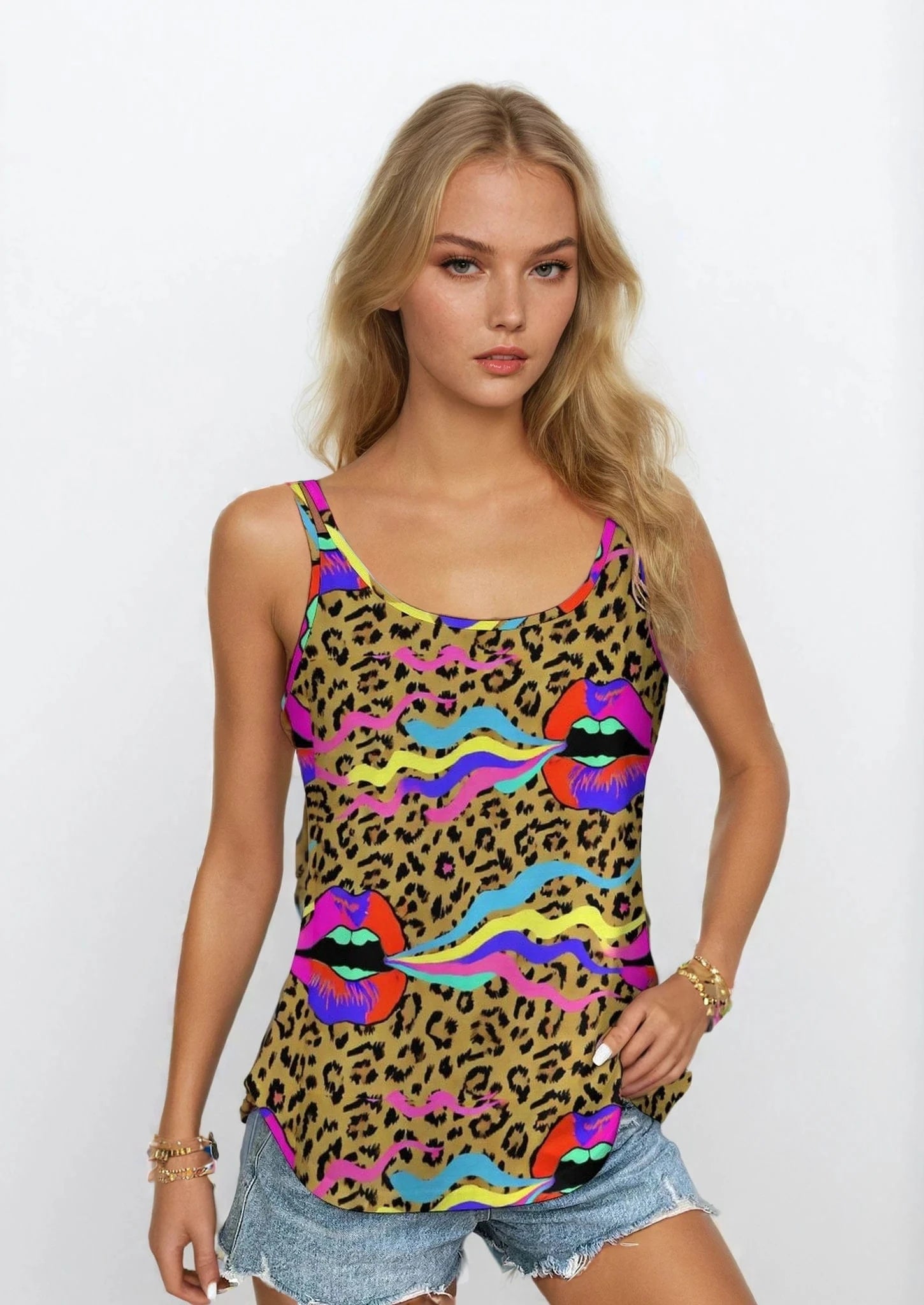 Leopard Lip Cami White S camilsole