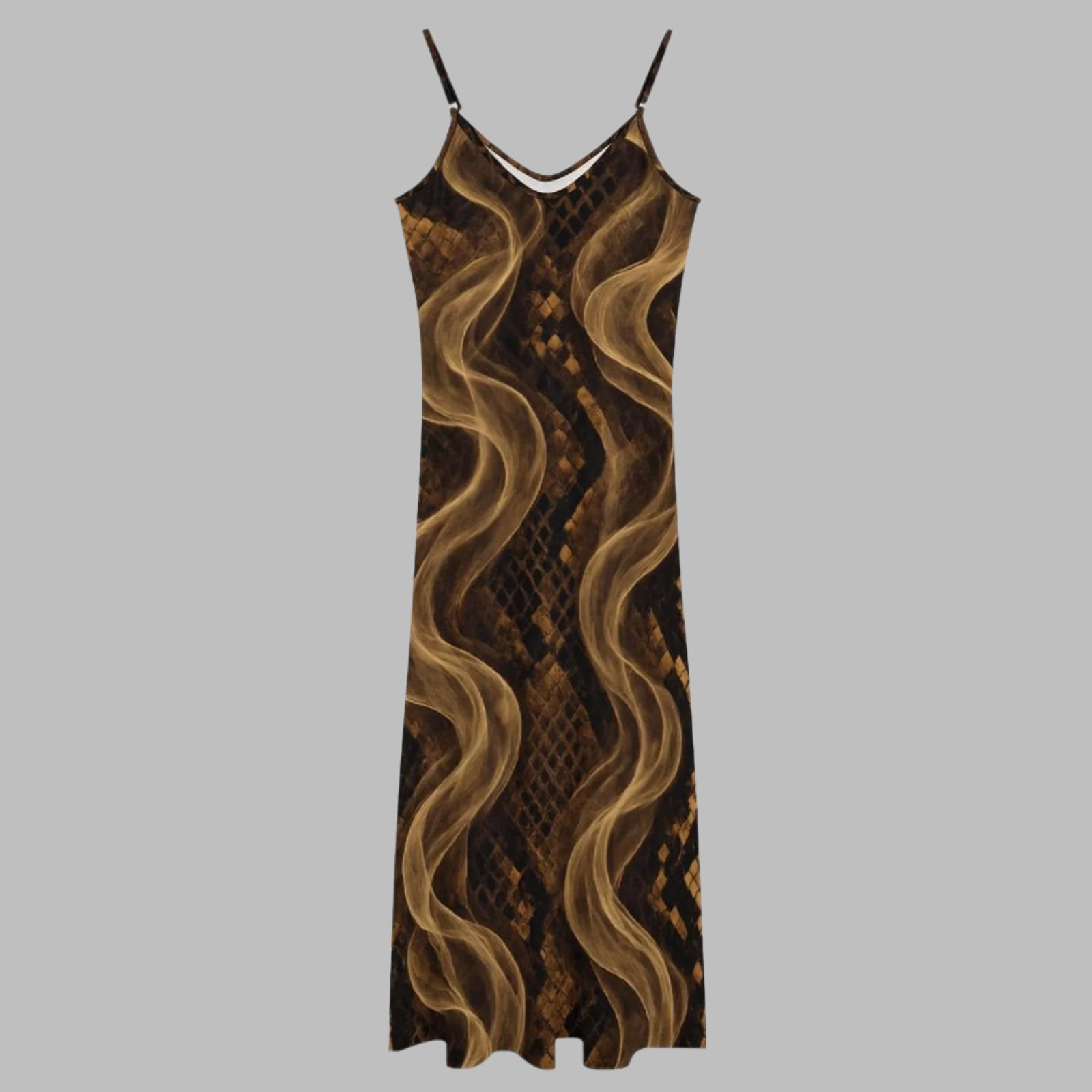Snake Skins Strappy Maxi Dress midi dress