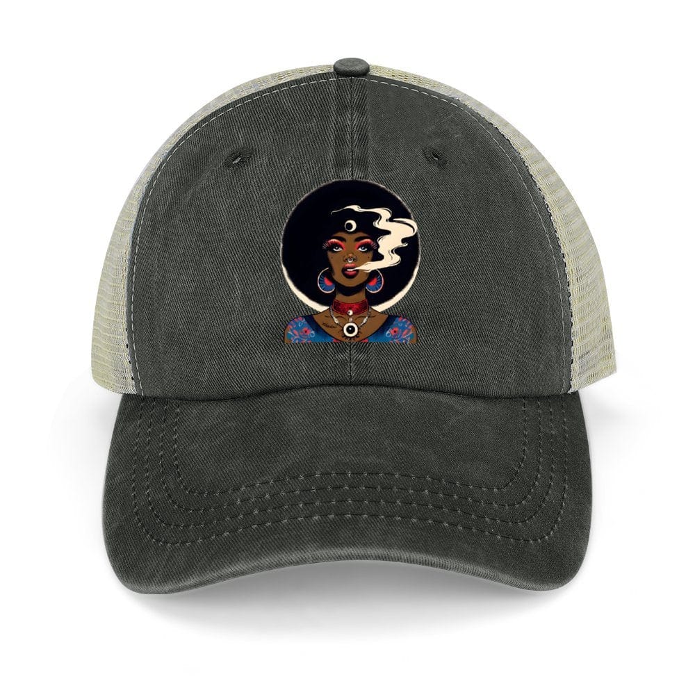 Afro Cowgirl Hat Black 16.5x12cm cap