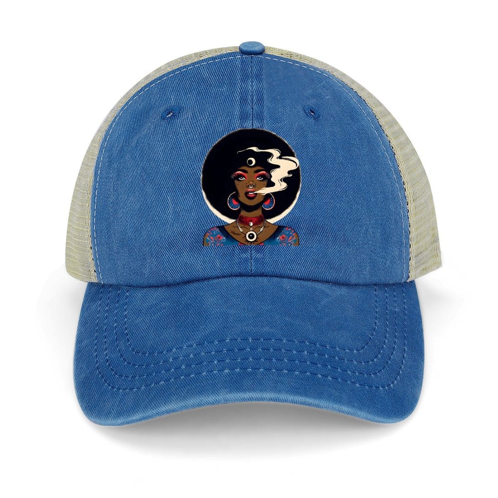 Afro Cowgirl Hat Dark blue 16.5x12cm cap