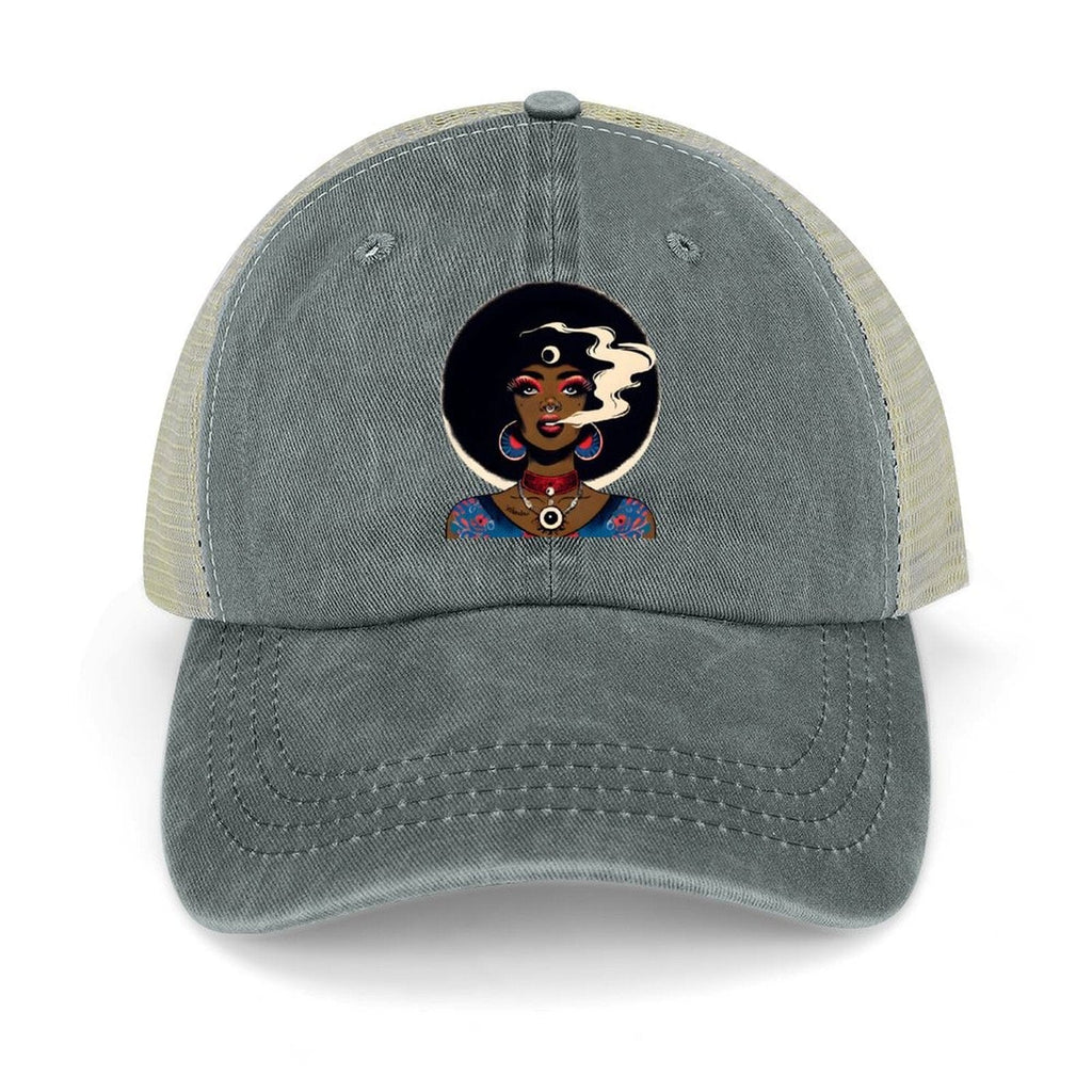 Afro Cowgirl Hat Gray 16.5x12cm cap