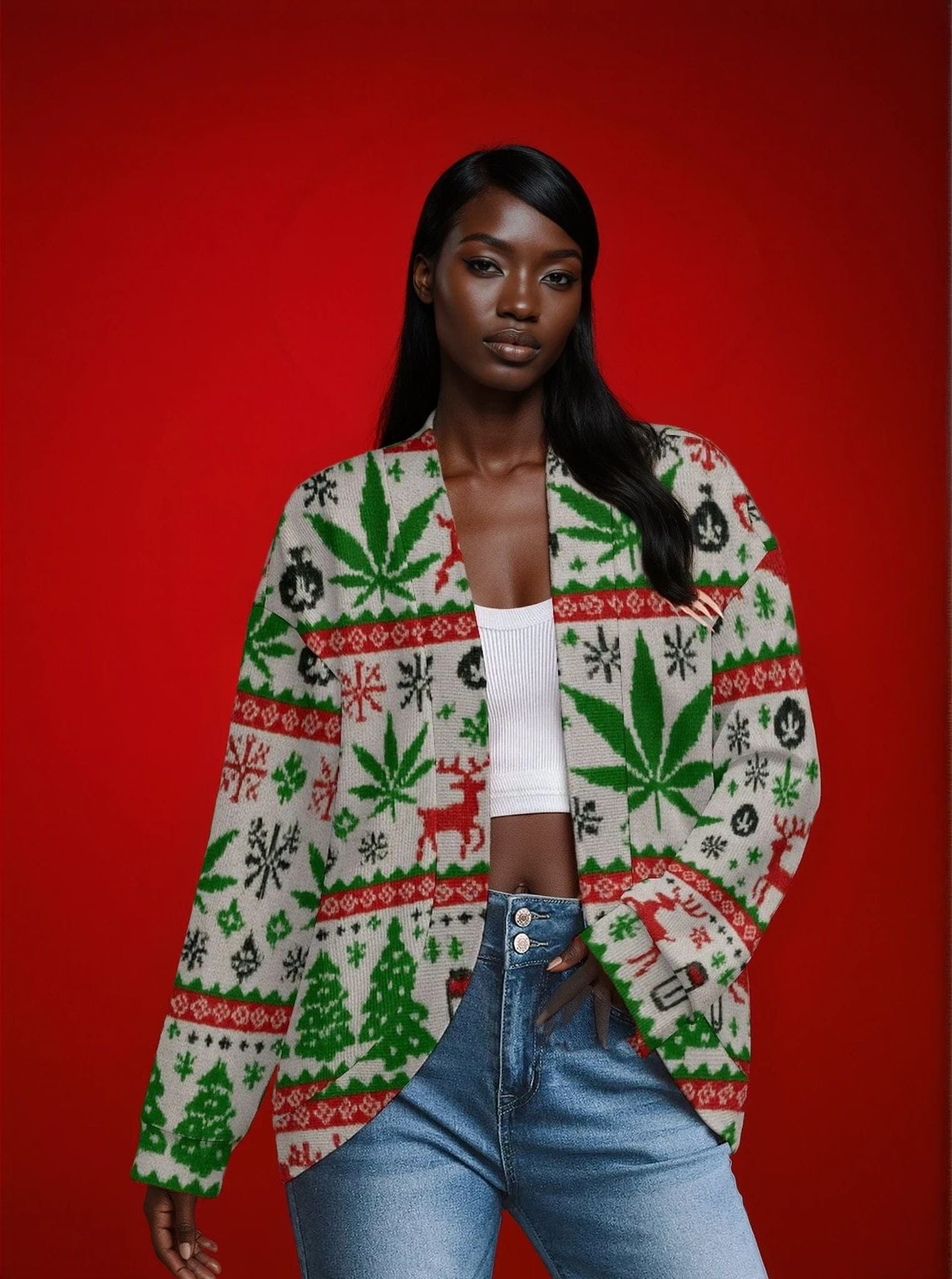 OG X-MAS Drop Shoulder Cardigan cardigan