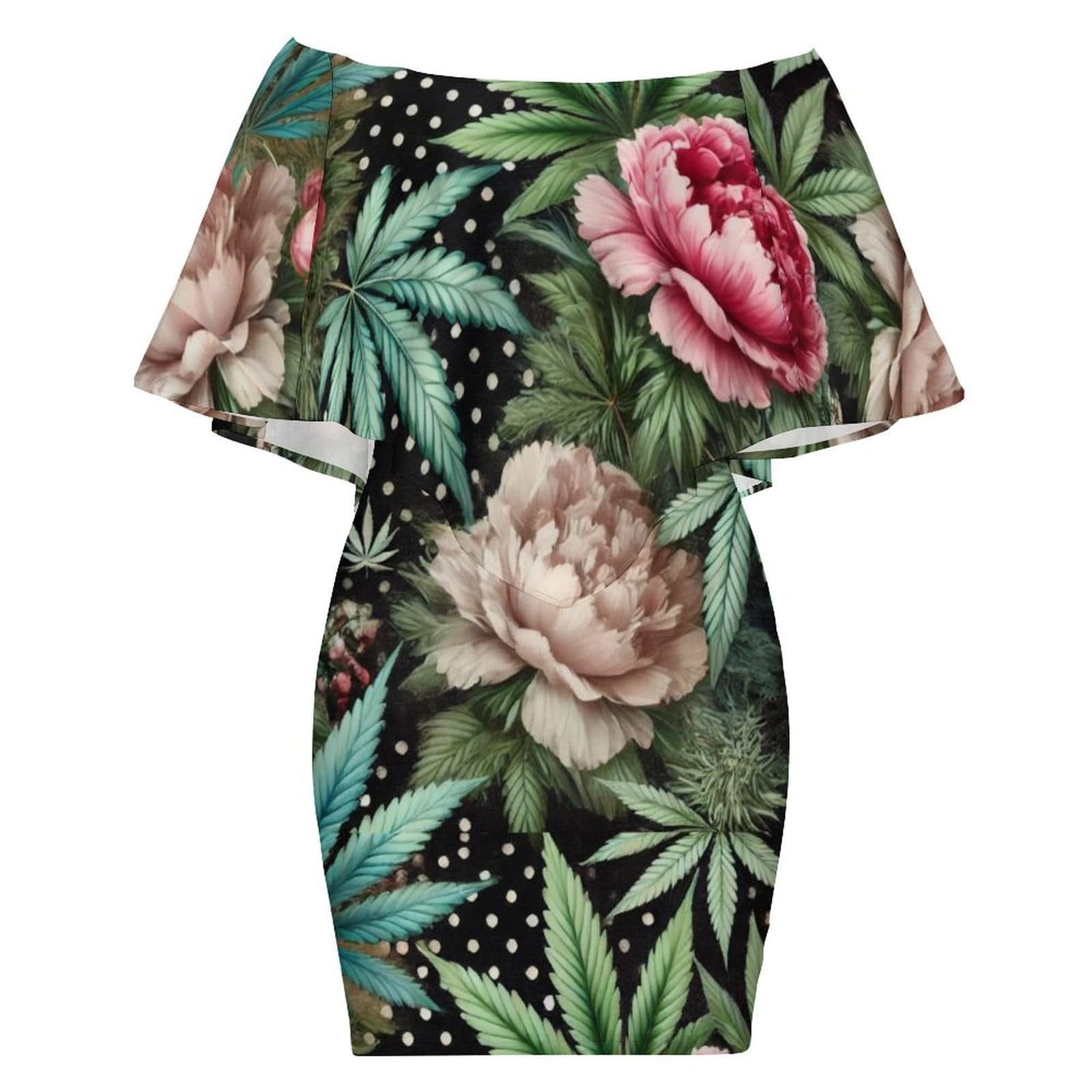 Peony & Pot Off-shoulder Shawl Dress dress