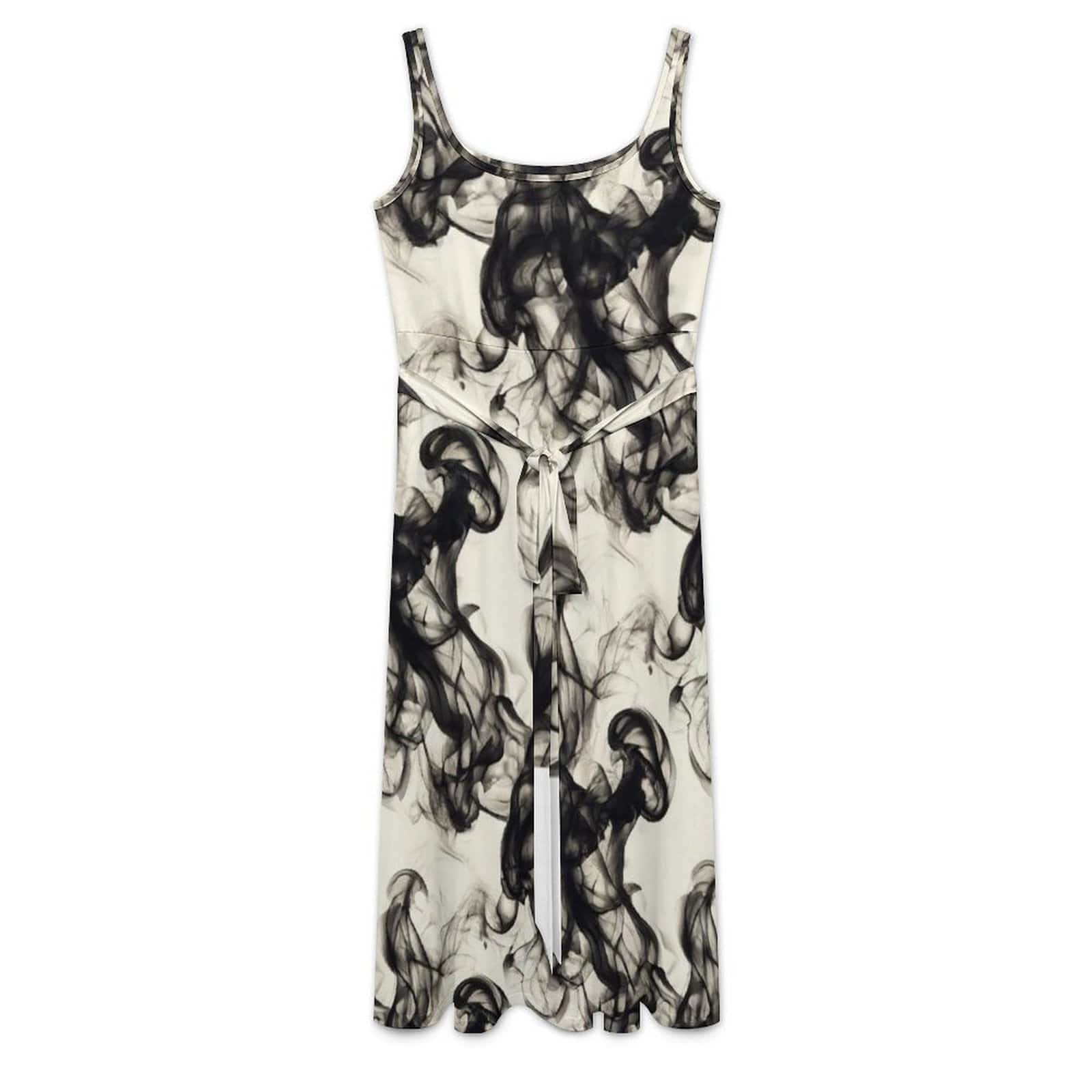 Smokey Tie Waist Sleeveless Dress dress