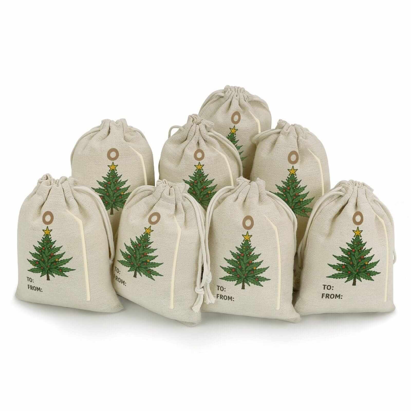 Hemp & Cottom Gift Bags - Dope Holidays (8-Pack) white One size GIFT
