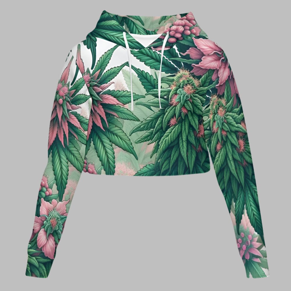 Pink Haze Cropped Hoodie White Hoodie