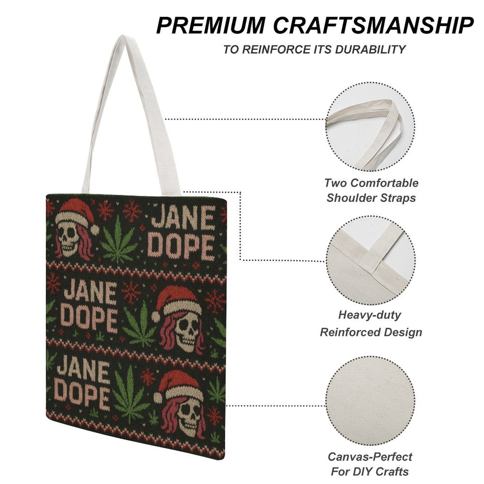 Dope Xmas Tote All Over Print Canvas Tote Bag/Large (1699)