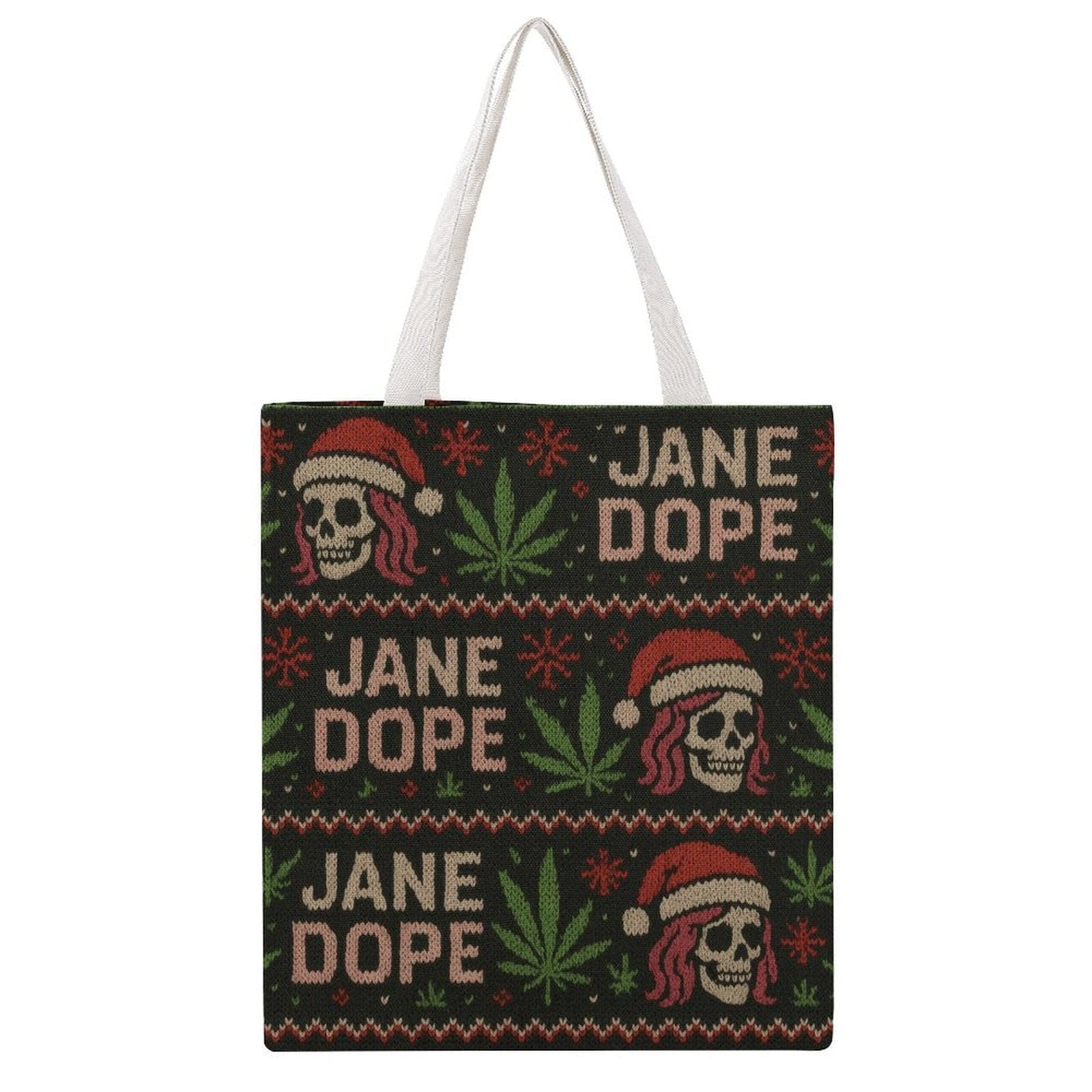 Dope Xmas Tote Ivory white 38×41cm All Over Print Canvas Tote Bag/Large (1699)