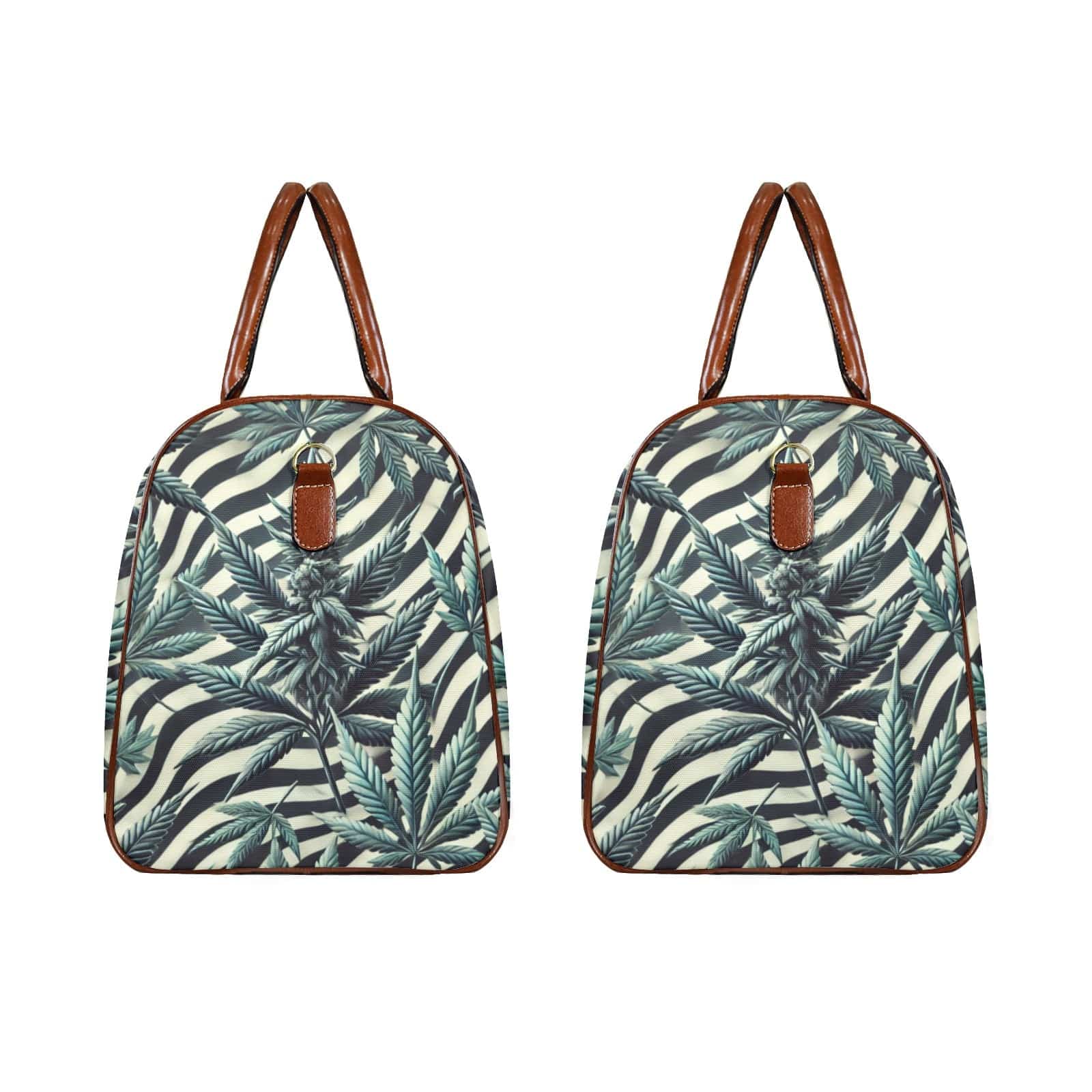 Zabra Stripes & Buds Lux XL Bag Large Capacity Travel Bag-L-Brown (1737)