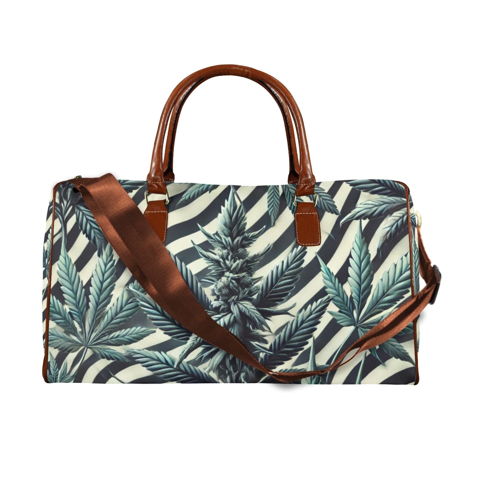 Zabra Stripes & Buds Lux XL Bag Large Capacity Travel Bag-L-Brown (1737)