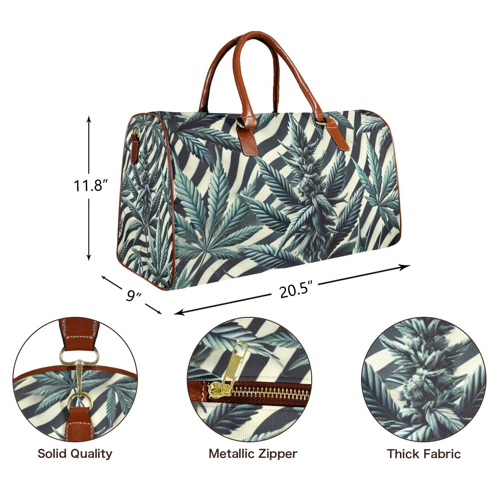 Zabra Stripes & Buds Lux XL Bag Large Capacity Travel Bag-L-Brown (1737)