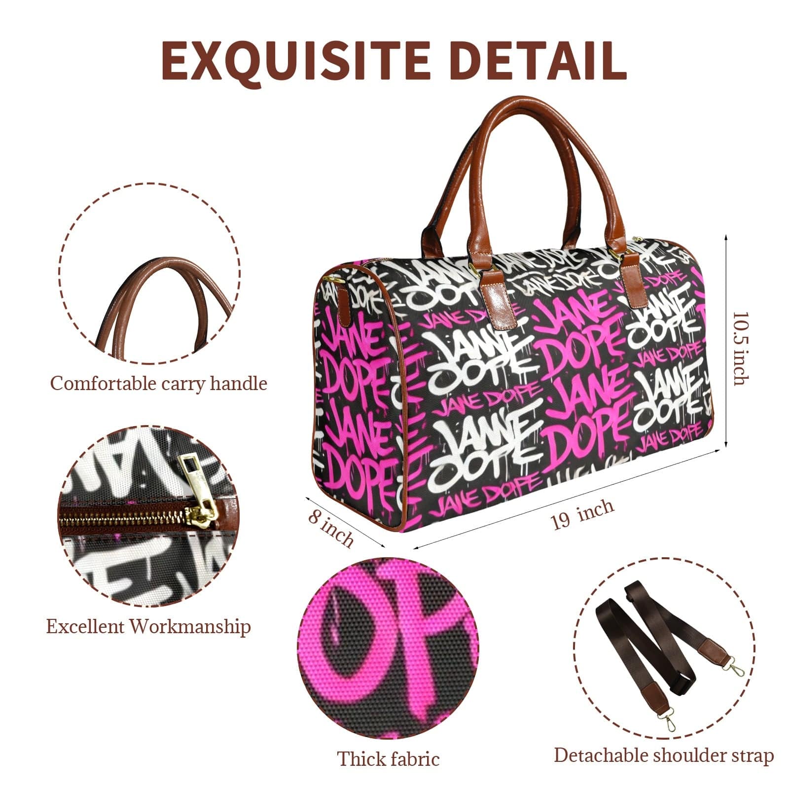 DANK! Traveler Bag Large Capacity Travel Bag-S-Brown (1737)