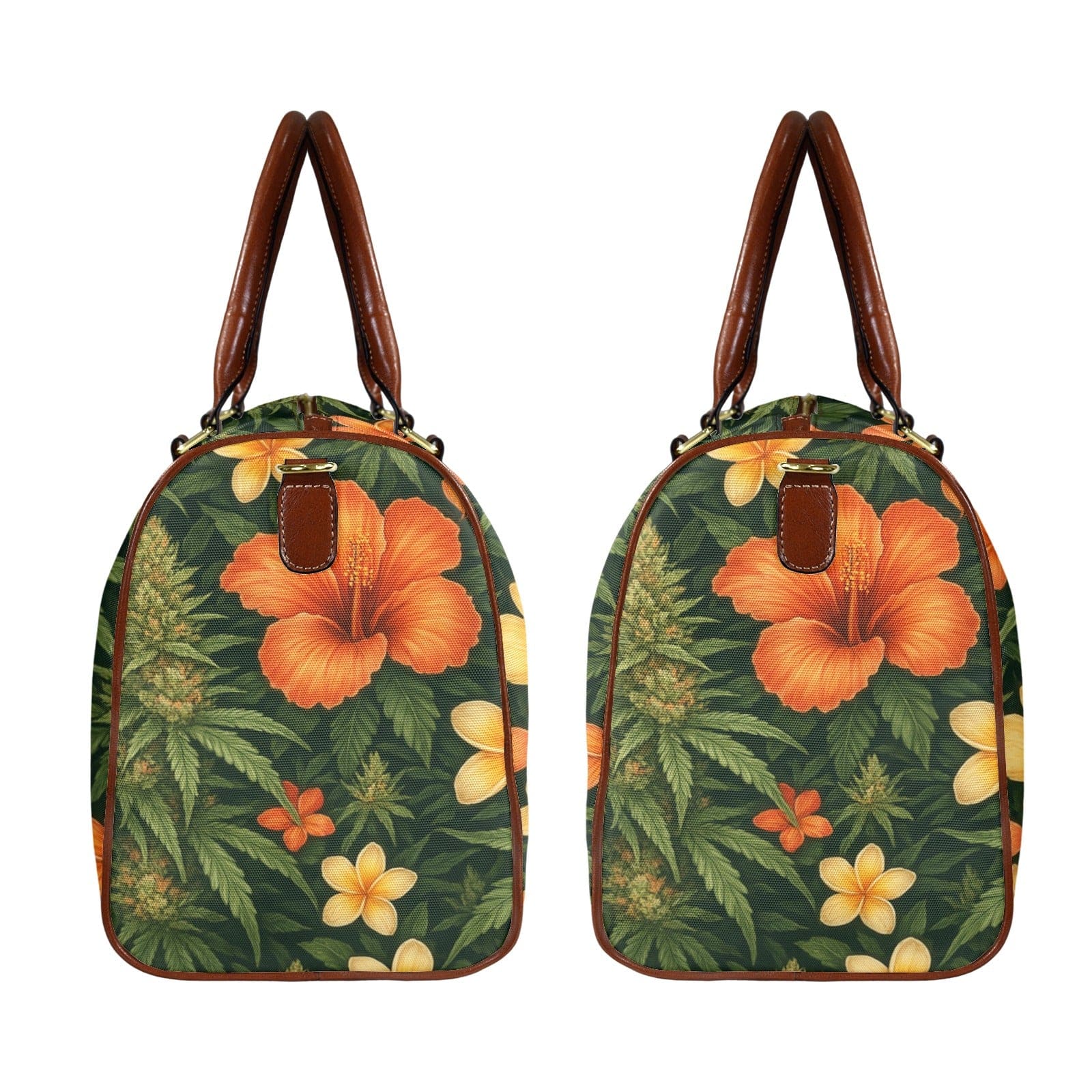 Hibiscus Traveler Bag Large Capacity Travel Bag-S-Brown (1737)