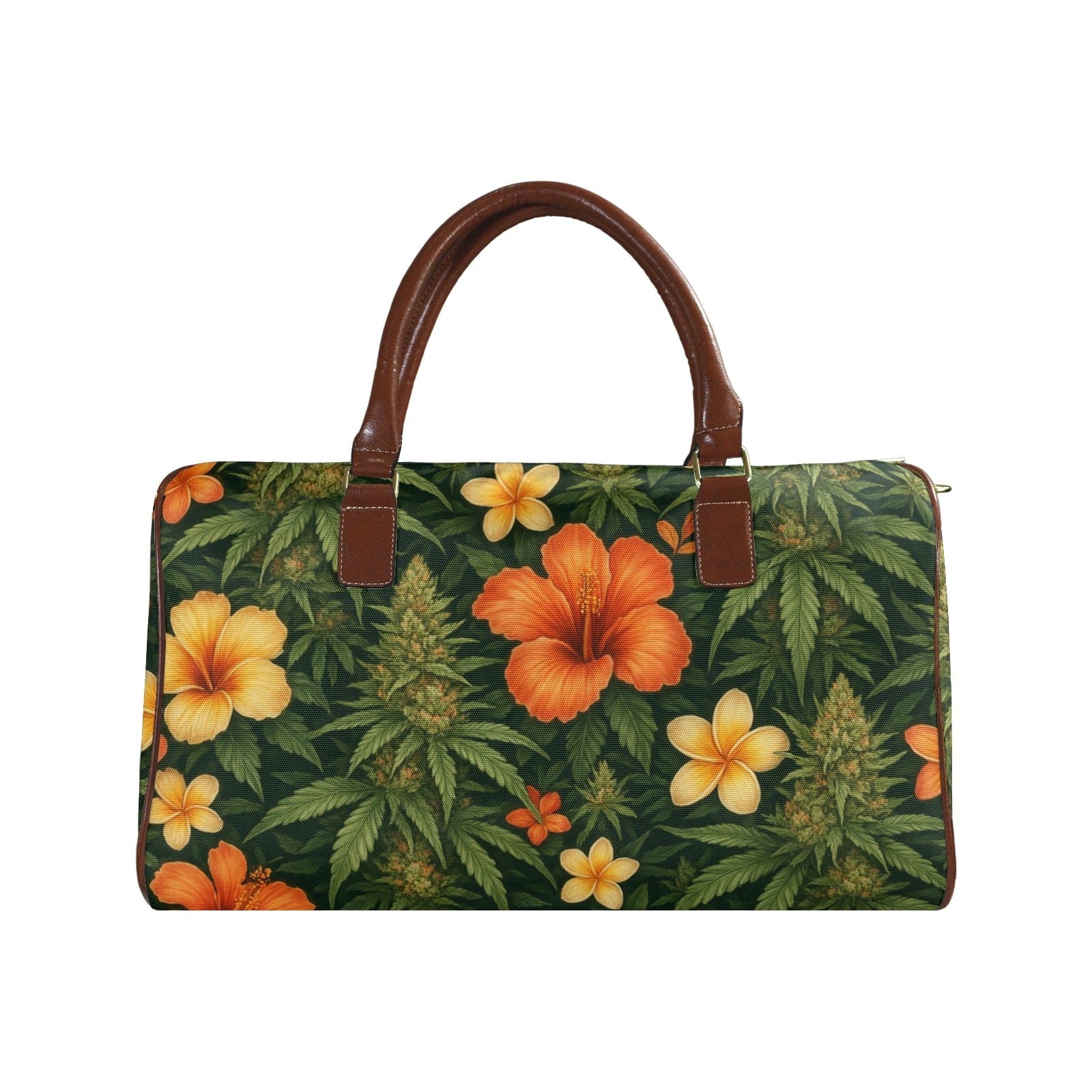 Hibiscus Traveler Bag One Size Large Capacity Travel Bag-S-Brown (1737)