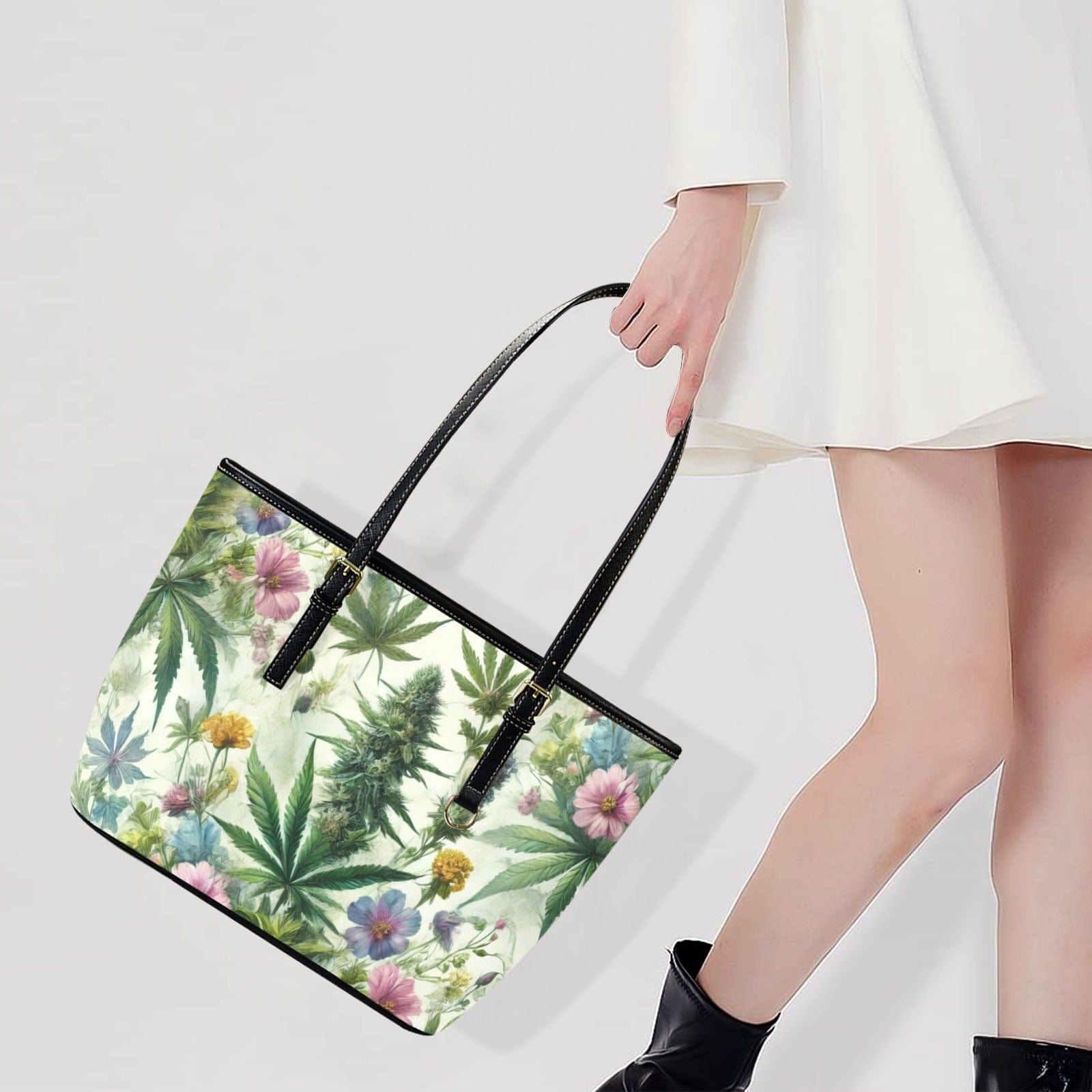 HER.B Garden Leathery Mini Tote Leather Tote Bag-S (F&B Printing) (1651)