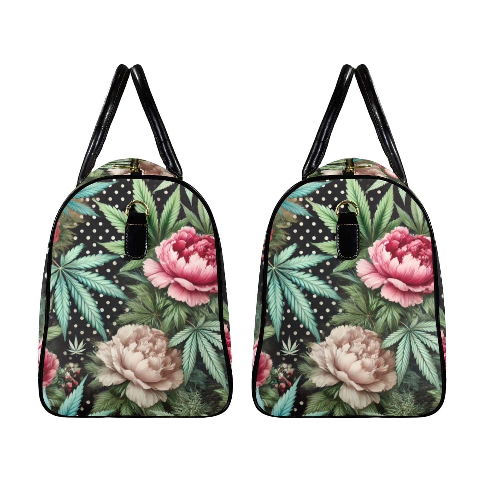 Peony & Pot XL Lux Bag - Leathery Leather Travel Bag-Large (Short Patch) (1735)