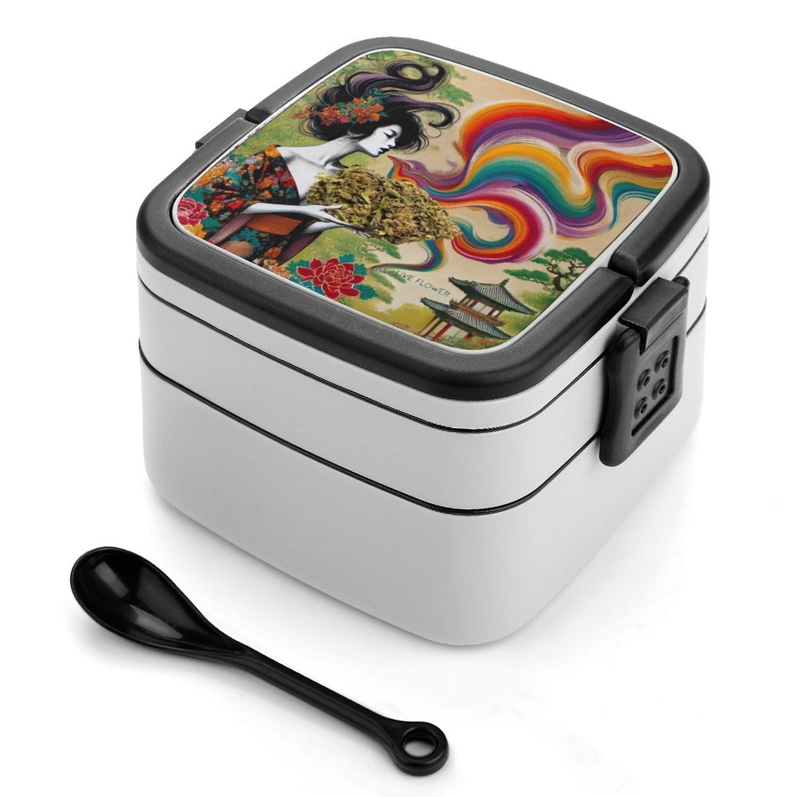 Dope Bento box Live Flower Bento Box Double Layer Bento Box black One size