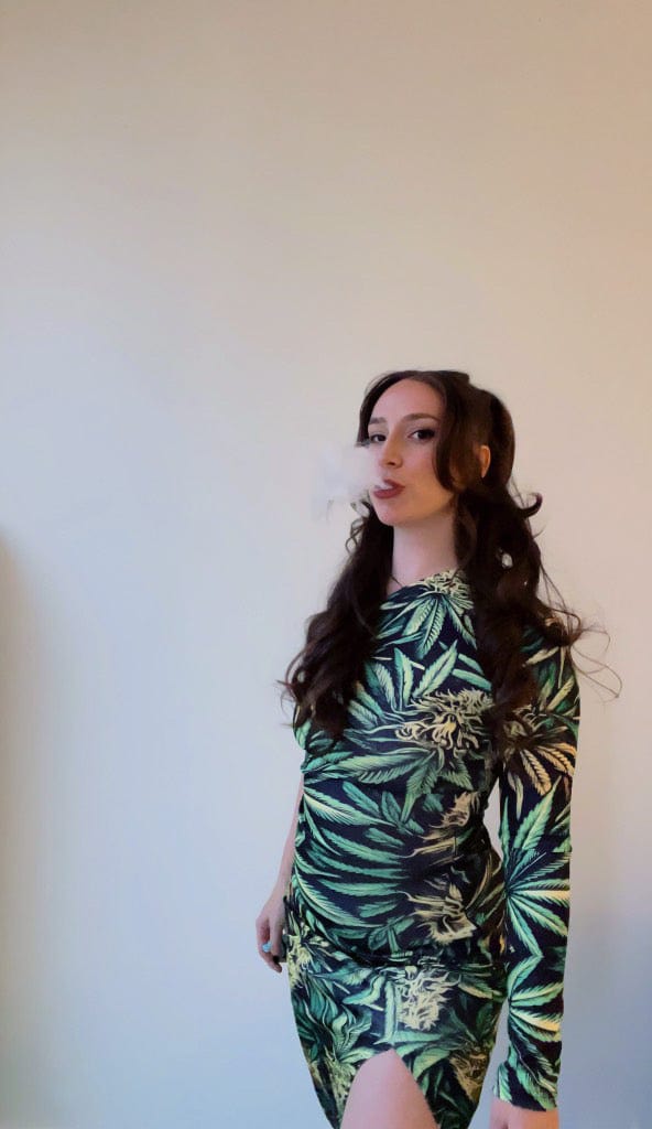 Big Buds One-Shoulder Slit Maxi Dress long dress