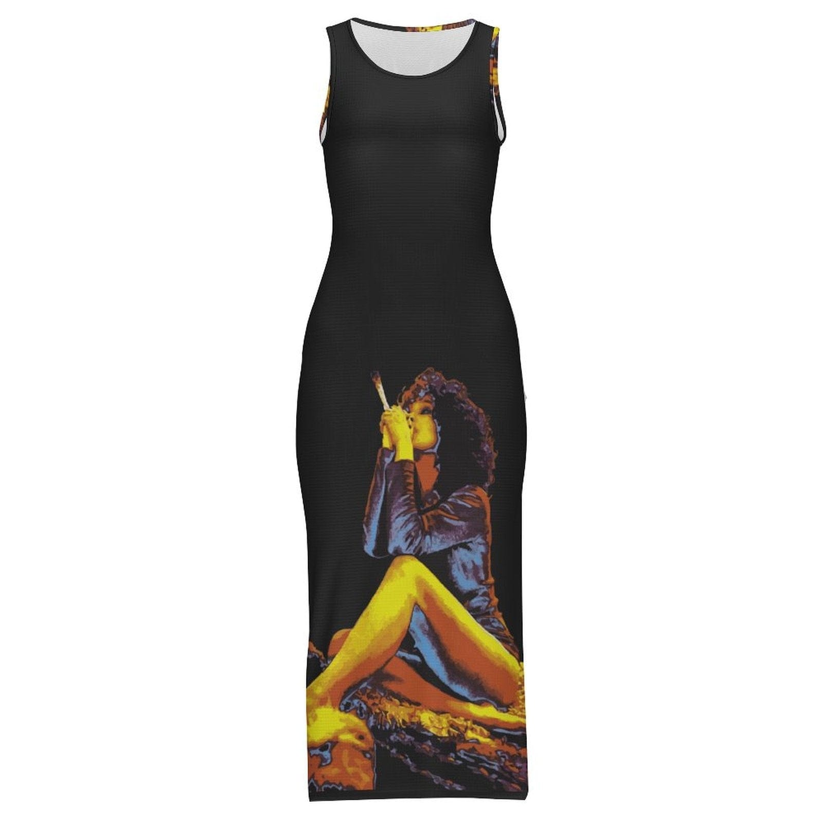 Hotbox Goddess Sleeveless Bodycon Side Slit Dress long dress
