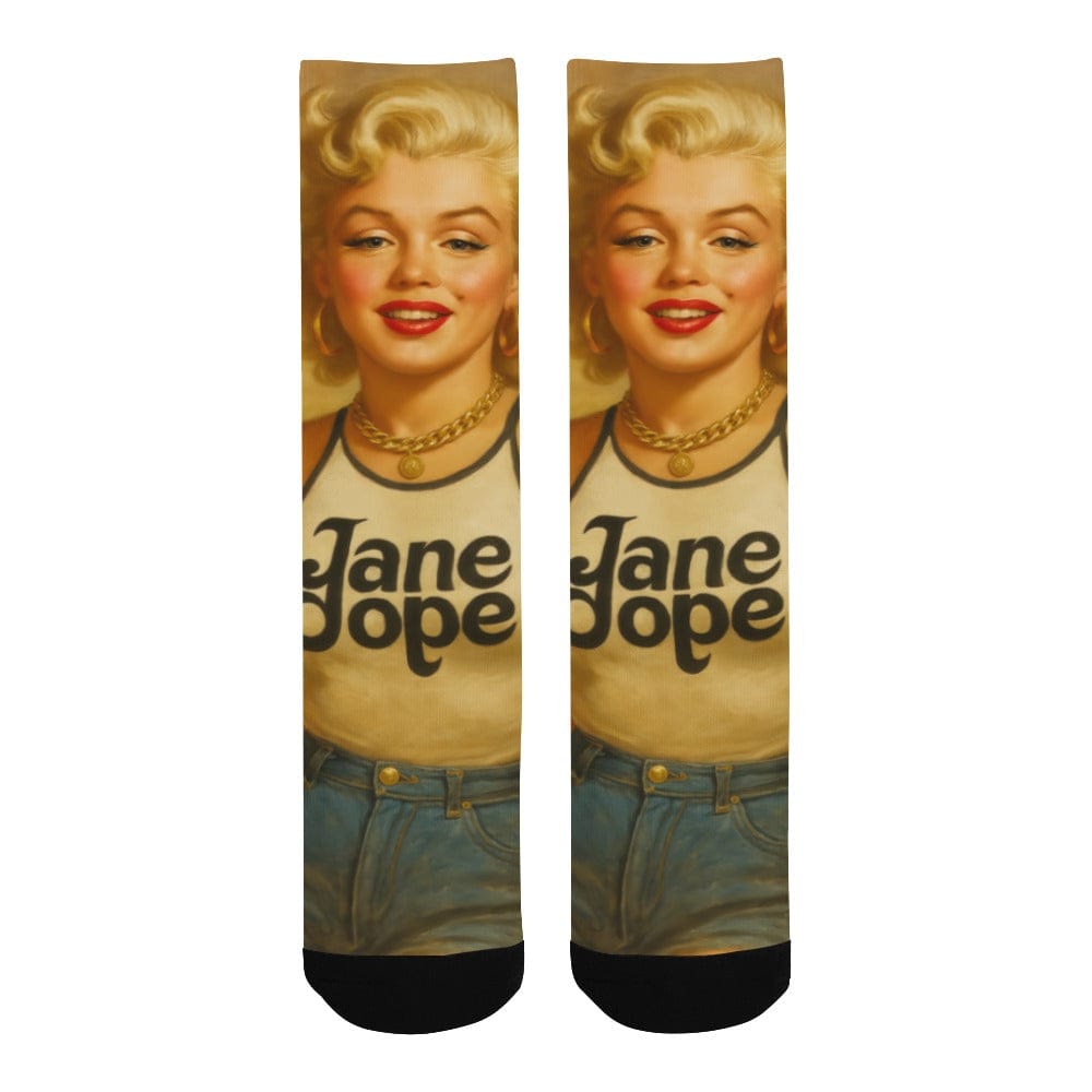 Jane Dope Monroe Socks Unisex — Marilyn Monroe print crew socks