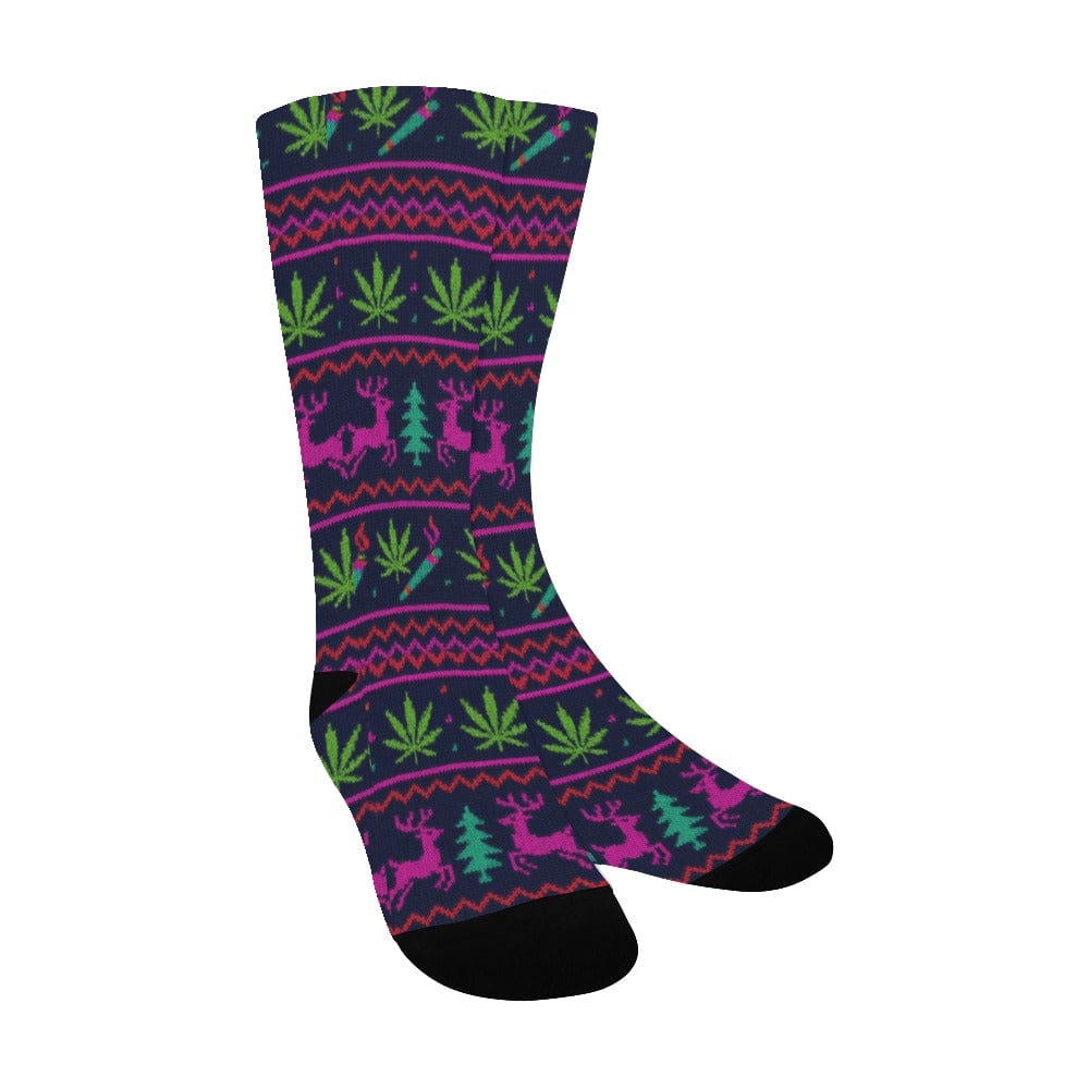 Neon Xmas Socks (Unisex) Men's Custom Socks