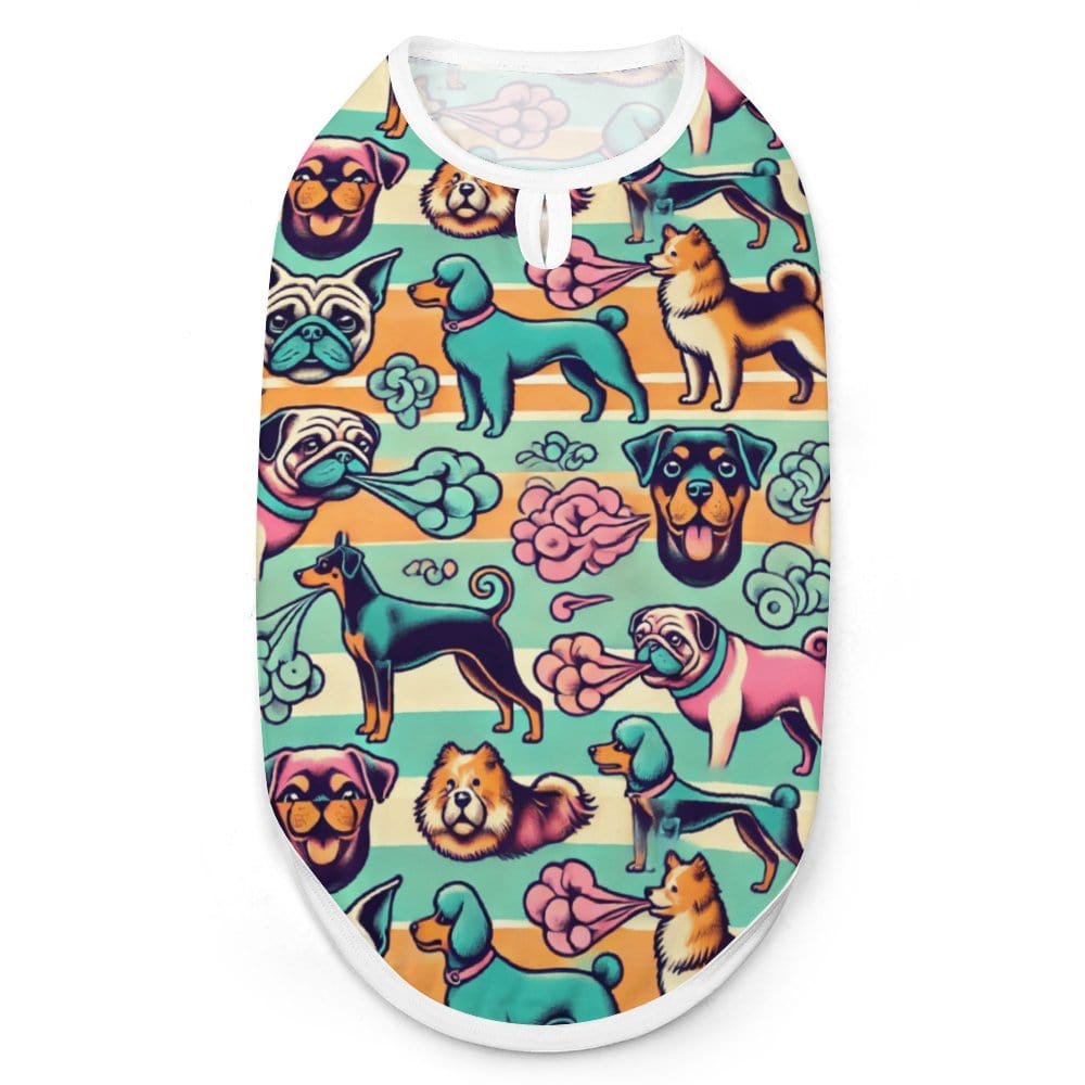 Poochie Vest Dawg vest Full Print Pet Vest White Pet Dog Round Neck Shirt