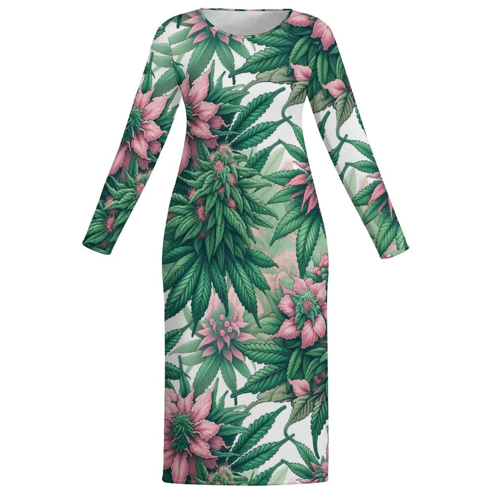 Pink Haze Long Sleeve Bodycon Dress Pink Haze