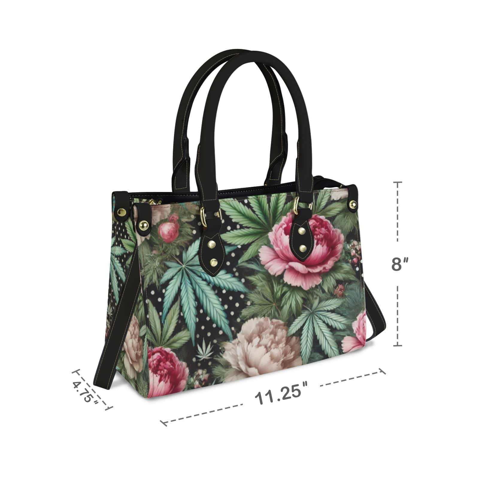 Peony & Pot Mini Leathery Burk PU Leather Handbag-Small (1747)