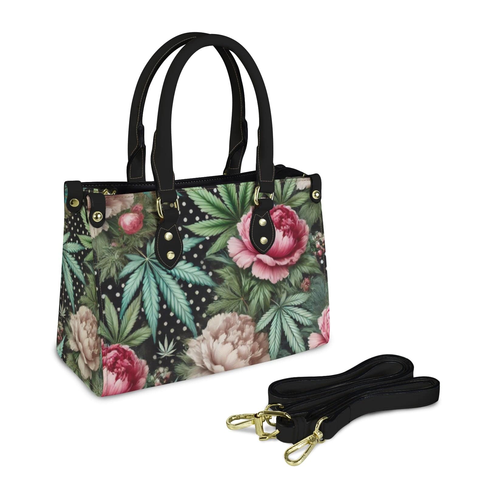 Peony & Pot Mini Leathery Burk One Size PU Leather Handbag-Small (1747)