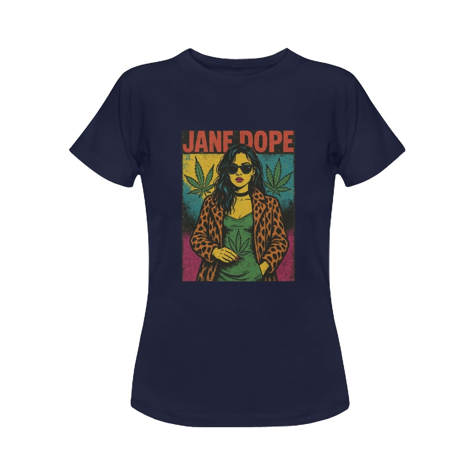 Jane Dope Rock T BE DOPE Women's T (Navy) Women's Classic T-Shirt (Model T17） T-Shirt